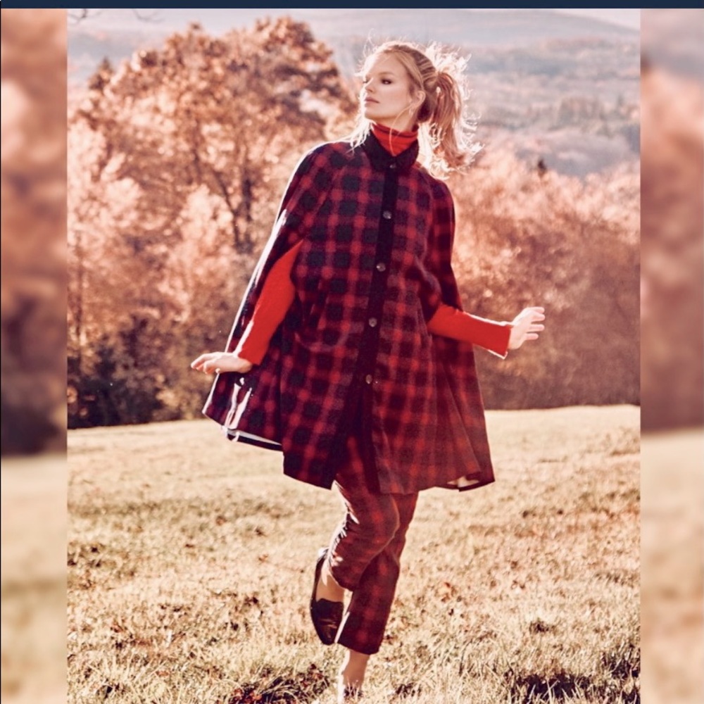 COURT AND ROWE Shadow Chic Plaid Poncho Coat NWOT